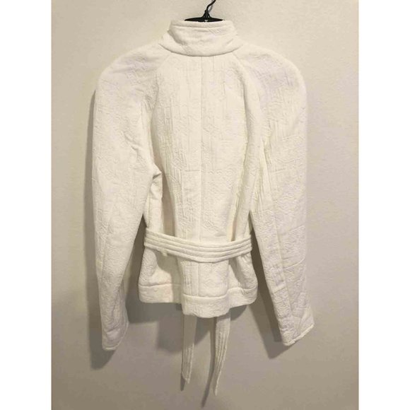 IRO Hawaispe White Cotton Jacquard Jacket Belted - Picture 7 of 8